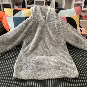 Fuzzy lightweight gray hoodie, large. From Rue 21